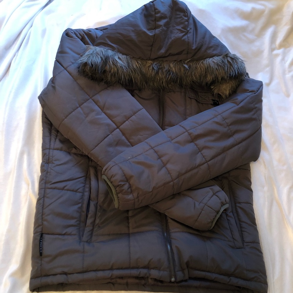 Atticus Clothing RARE mens vintage puff jacket dead bird logo zipper detail